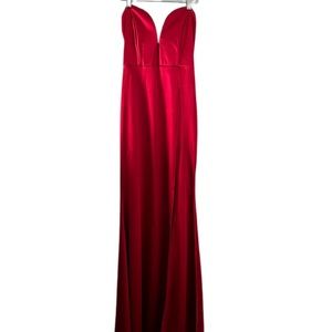 Red Satin Mermaid Gown Size S